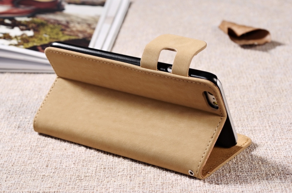POEGO Luxus Klapphülle Beige für iPhone 6 Plus & 6S Plus